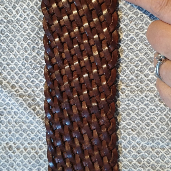 VGC Vintage Abercrombie & Fitch double woven wide leather belt, 34-36 inch waist - Picture 10 of 12